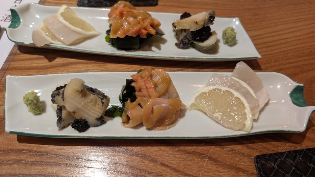 yakigai akoya in hibiya tokyo sashimi